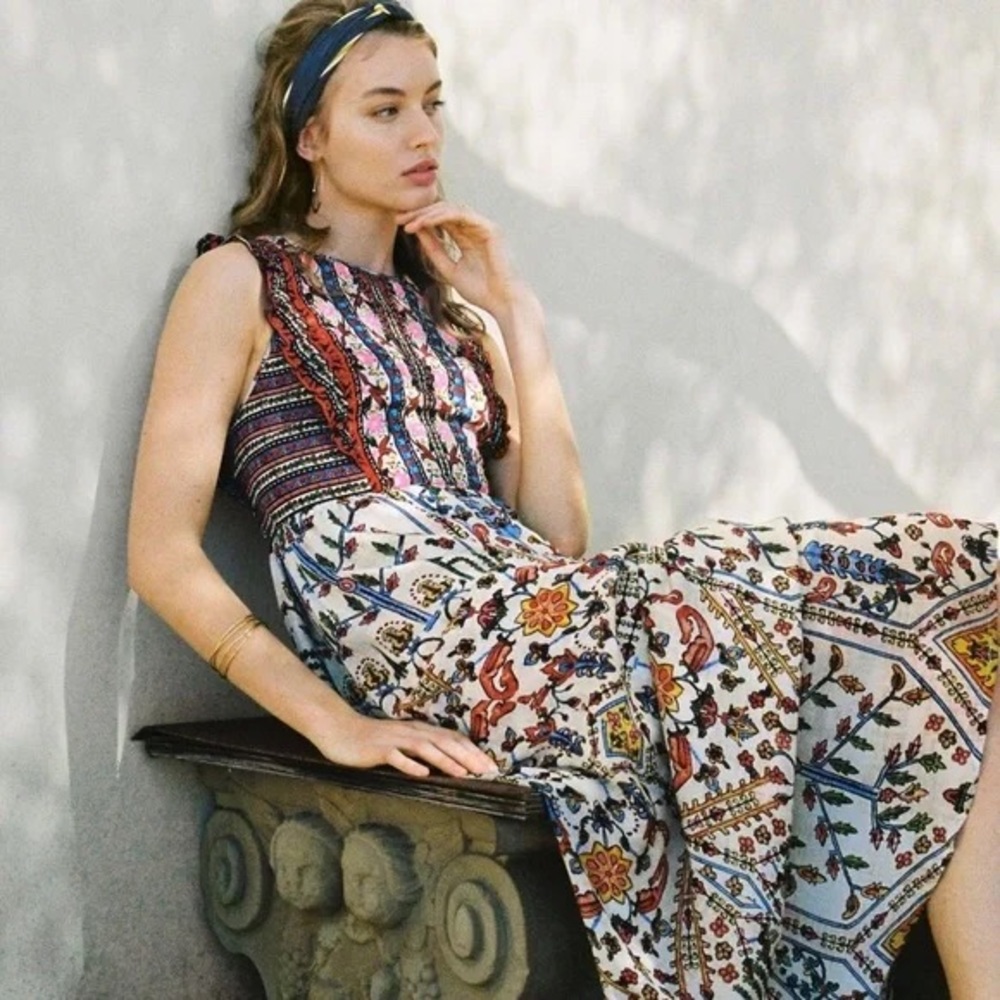 Anthropologie Valerie Embroidered Dress NWOT S 8